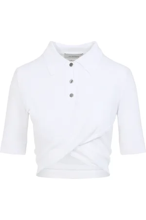 Sportmax Top, Dame, Hvid, M, Bomuld, Crossed Polo Shaker
