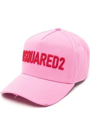 Dsquared2 Tilbehør, Dame, Lyserød, ONE SIZE, Bomuld, Farverig Baseball Cap med Broderet Logo