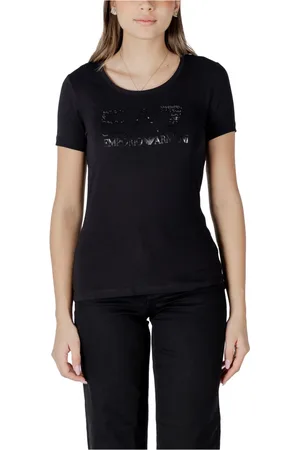 EA7 Top, Dame, Sort, XS, Bomuld, Kortærmet bomulds T-shirt