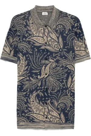 Etro Skjorte, Herre, Flerfarvet, M, Bomuld, Bomulds Polo Shirt Med Print