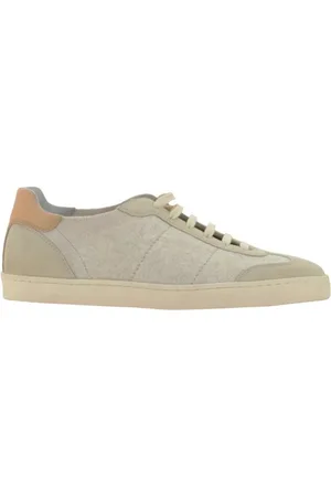 Brunello Cucinelli Sko, Herre, , 39 EU, Suede, Suede Lace-Up Sneakers med Signaturmærke
