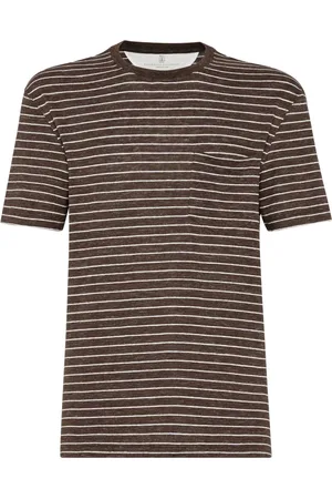 Brunello Cucinelli Top, Herre, Brun, M, Bomuld, Brun Bomulds T-Shirt