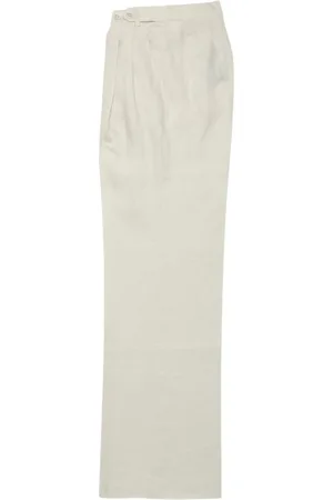 Brooks Brothers Bukser, Dame, , 3XS, Linned, Plisserede linnedbukser med brede ben