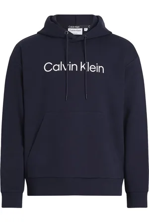 Calvin Klein Sweathshirts & Hoodies, Herre, Blå, M, Bomuld, Comfort Hættetrøje