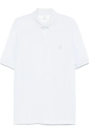 Brunello Cucinelli Top, Herre, Hvid, L, Bomuld, Polo Shirt
