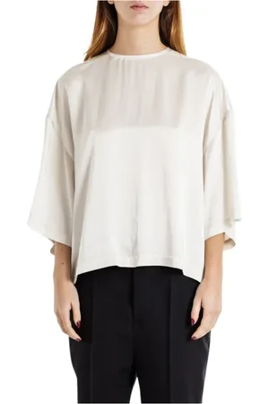 Rick Owens Bluser & Skjorter, Dame, , XS, Uld, Ivory Tommy Top med Brede Ærmer