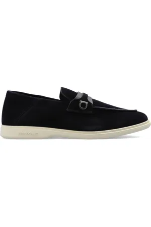 Salvatore Ferragamo Sko, Herre, Blå, 40 1/2 EU, Deconstructed loafer med Gancini-ornament