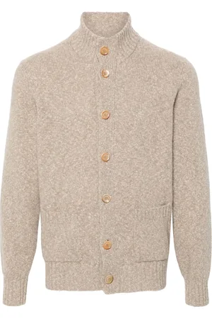 Brunello Cucinelli Strik, Herre, , 2XL, Uld, Luksuriøs Cardigan i Uld og Cashmere