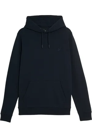 Lyle & Scott Sweathshirts & Hoodies, Herre, Blå, L, Bomuld, Superfin Pullover Hættetrøje