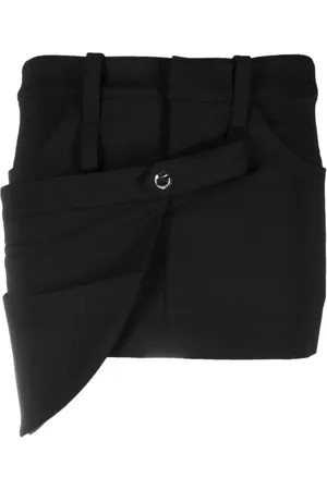 COPERNI Nederdel, Dame, Sort, M, Asymmetrisk nederdel med lynlås og knaplukning