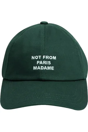 Drôle de Monsieur Tilbehør, Herre, Grøn, ONE SIZE, Uld, Slogan Cap Stilfuld 6-Panel