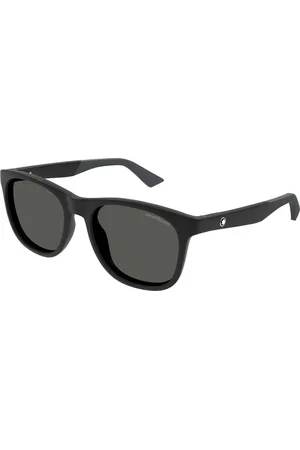 Montblanc Tilbehør, Herre, Sort, 55 MM, Uld, Stilfulde solbriller i sort