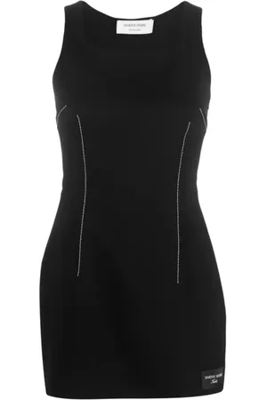 Marine Serre Kjole, Dame, Sort, M, Uld, Virgin Wool Midi Kjole