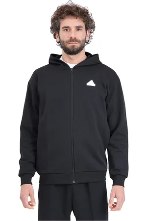 adidas Sweathshirts & Hoodies, Herre, Sort, L, Bomuld, Hættetrøje med lynlås