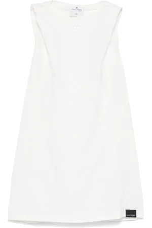 Courrèges Top, Dame, Hvid, M, Bomuld, Ærmeløs Hættetrøje med Logo