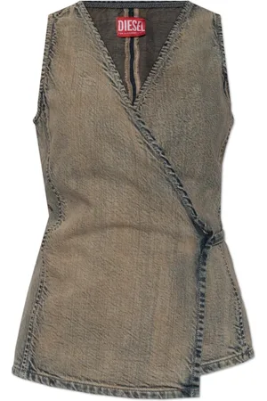 Diesel Jakke, Dame, Grå, M, Bomuld, Wrap Vest