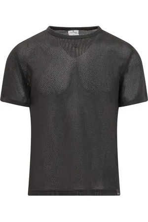 Courrèges Top, Herre, Sort, XS, Bomuld, AC Mesh Crewneck T-shirt