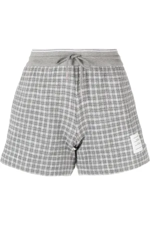 Thom Browne Shorts, Dame, Grå, S, Tweed, Gråternede Tweed Track Shorts