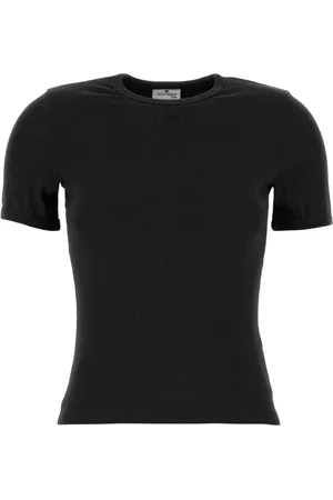 Courrèges Top, Dame, Sort, XS, Bomuld, Heritage Crewneck T-shirt