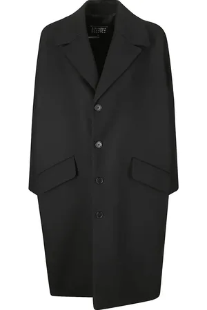 Maison Margiela Frakke, Dame, Sort, S, Uld, Enkeltknappet frakke med revers