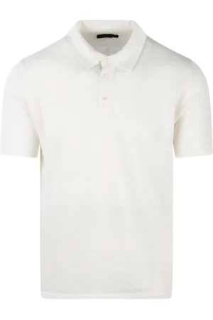 Roberto Collina Top, Herre, Hvid, L, Linned, Linned Klassisk Polo Skjorte
