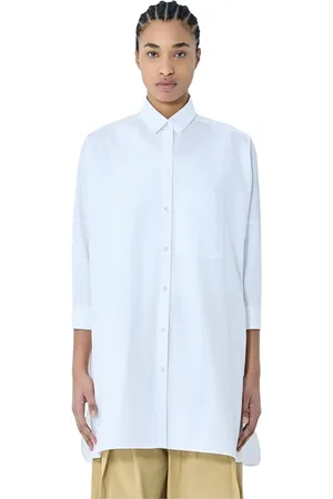 Jil Sander Bluser & Skjorter, Dame, Hvid, S, Bomuld, Klassisk Bomuldspoplin Skjorte