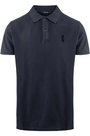 Bomboogie Top, Herre, Blå, 2XL, Bomuld, Garment Dyed Piqué Bomulds Polo Shirt med Korte Ærmer