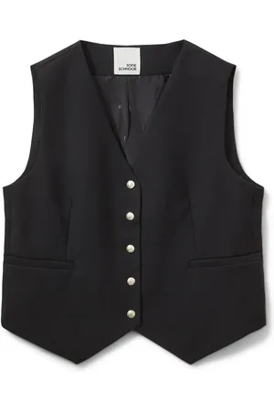 Sofie Schnoor Jakke, Dame, Sort, XS, Uld, Klassisk Sort Vest med V-Hals