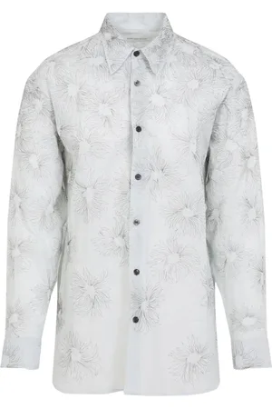 DRIES VAN NOTEN Skjorte, Herre, Flerfarvet, S, Bomuld, Croom EMB Skjorte