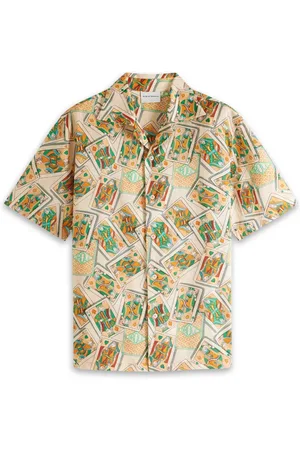 Drôle de Monsieur Skjorte, Herre, Flerfarvet, XS, Bomuld, Card Game Vacation Shirt