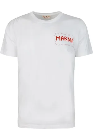 Marni Top, Herre, Hvid, L, Bomuld, Broderet Patch T-shirt