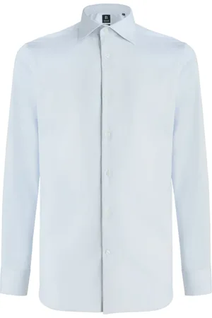Boggi Milano Skjorte, Herre, Blå, 7XL, Bomuld, Stretch P.Point Windsor Collar Skjorte