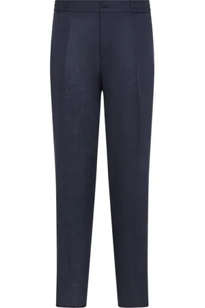 Etro Bukser, Herre, Blå, L, Linned, Blå Linned Joggers Afslappet Pasform