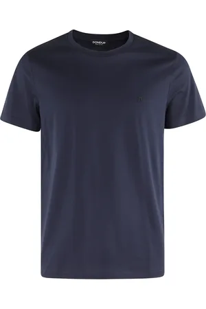 Dondup Top, Herre, Blå, M, Bomuld, Jersey Logo Piccolo T-Shirt