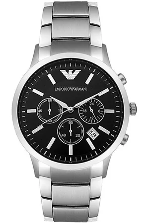 Emporio Armani Tilbehør, unisex, Grå, ONE SIZE, Chrono Renato Large Ur