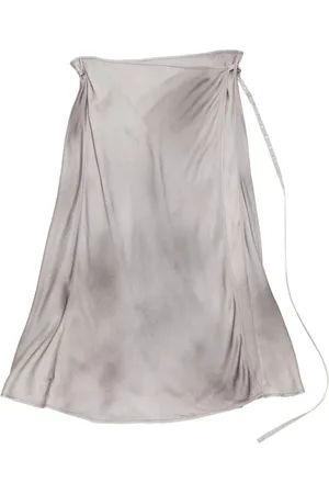 Acne Studios Nederdel, Dame, Grå, S, Uld, Faded-effect beluga grå silkekjole nederdel