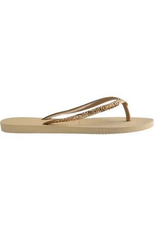 Havaianas Sko, Dame, Brun, 35 EU, Uld, Glitter Slim Flip Flops til Kvinder