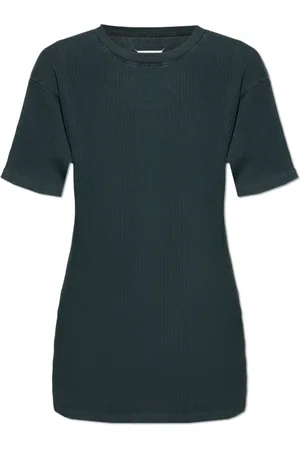 Maison Margiela Top, Dame, Grå, M, Bomuld, Bomulds Ribbet T-shirt