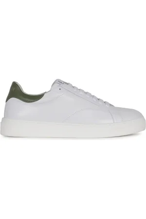 Lanvin Sko, Herre, Hvid, 41 EU, Læder, Læder sneakers med broderet logo