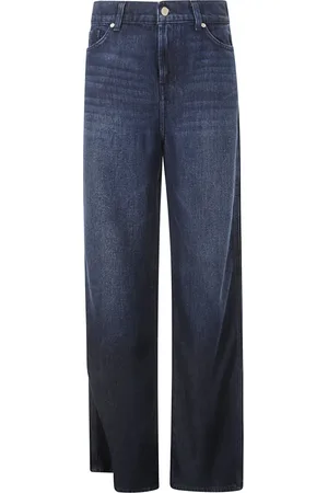 7 for all Mankind Jeans, Dame, Blå, W29, Bomuld, Straight Leg Jeans