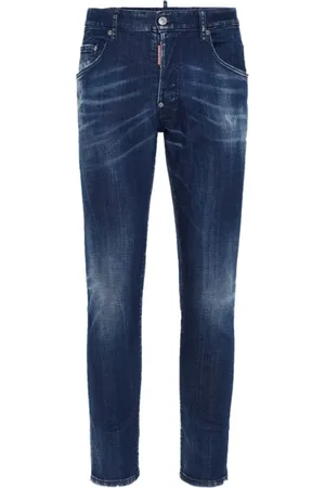Dsquared2 Jeans, Herre, Blå, XL, Denim, Blå Slim Fit Jeans i Denim