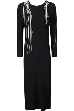 DRIES VAN NOTEN Kjole, Dame, Sort, M, Polyester, Davion Embellished Kjole