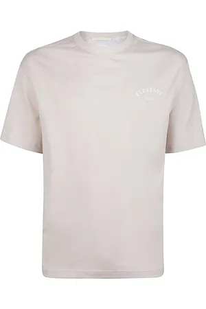 ELEVENTY Top, Herre, Hvid, 2XL, Bomuld, Bomuldsjersey T-shirt med Rund Hals