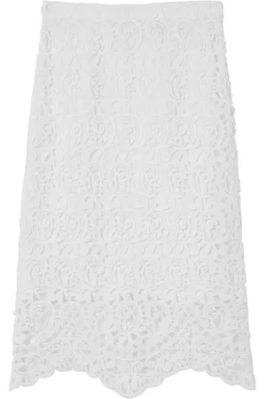 Burberry Nederdel, Dame, Hvid, XS, Bomuld, Hvid Macramé-Blonde Pencil Skirt