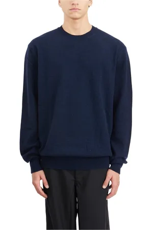Comme des Garçons Strik, Herre, Blå, S, Uld, Uld Crewneck Sweater