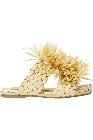DRIES VAN NOTEN Sko, Dame, , 40 EU, Læder, Frynsebesatte Raffia Slides