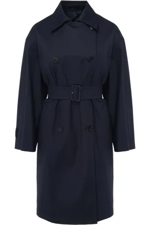 Max Mara Frakke, Dame, Blå, S, Bomuld, Ebrien Trenchcoat