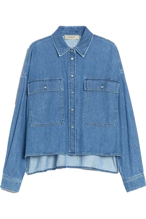 Max Mara Bluser & Skjorter, Dame, Blå, XS, Denim, Blå denimskjorte med store lommer