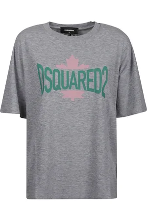 Dsquared2 Top, Dame, Grå, S, Bomuld, Gråmeleret Leaf T-shirt