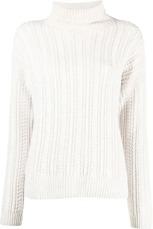 ELEVENTY Strik, Dame, Grå, XS, Uld, Grå Strikket Rullekrave Sweater